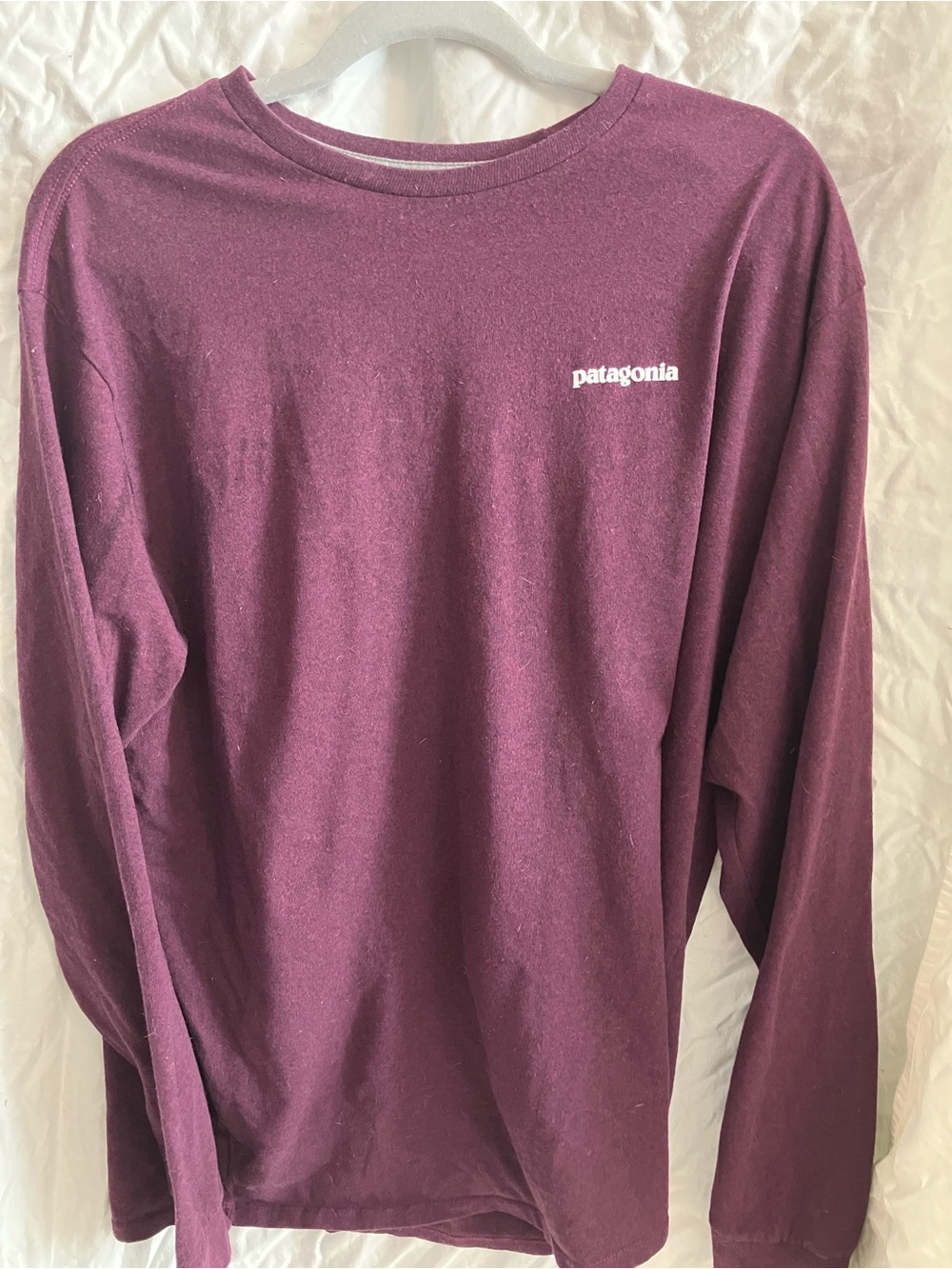 Patagonia Men’s Long-Sleeve Crew Tee — Plum/Burgundy